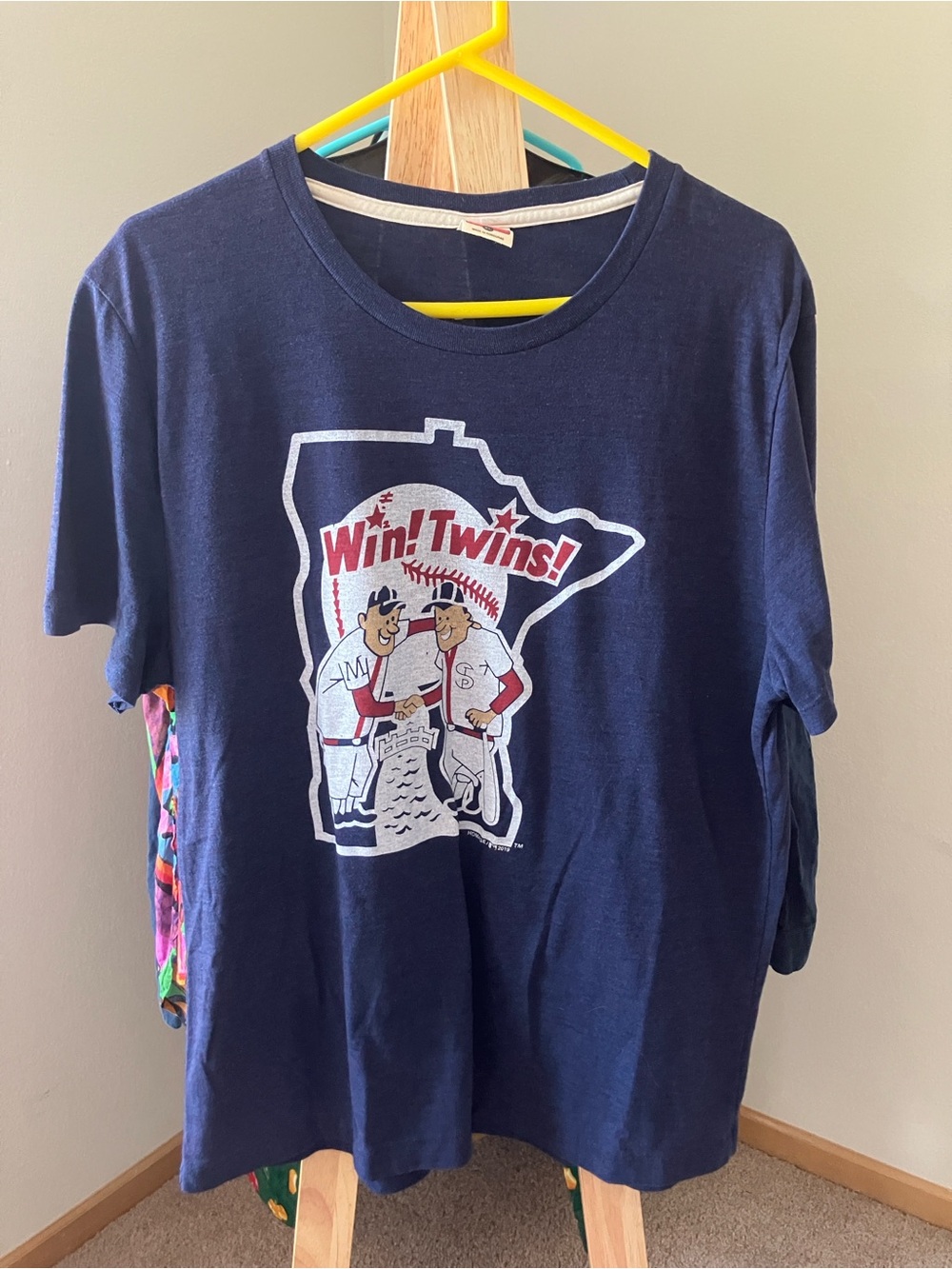 HOMAGE Navy Graphic 'Win! Twins!' Minnesota Twins Short Sleeve Tee T-shirt